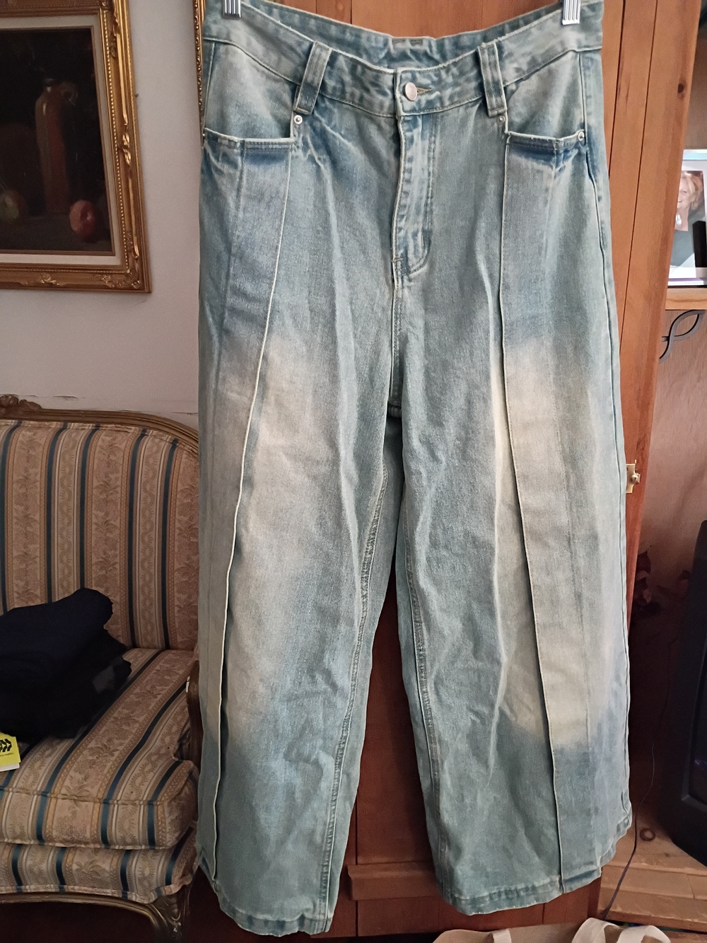Aelfric Eden Women's Light Washed Blue Wide Leg Jeans